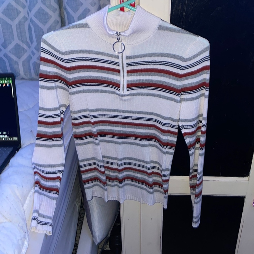 ribbed 90s Y2K mockneck longsleeve sweater